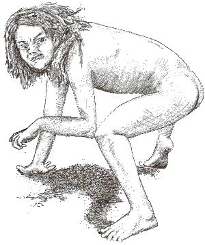 Drawing of feral child.